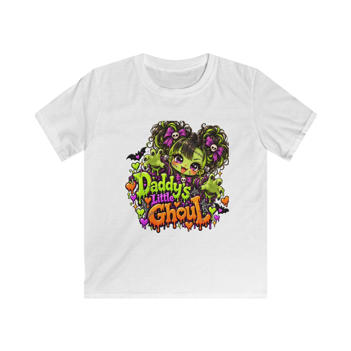 Kids Tee — "Daddy's Little Ghoul" Halloween Graphic Shirt