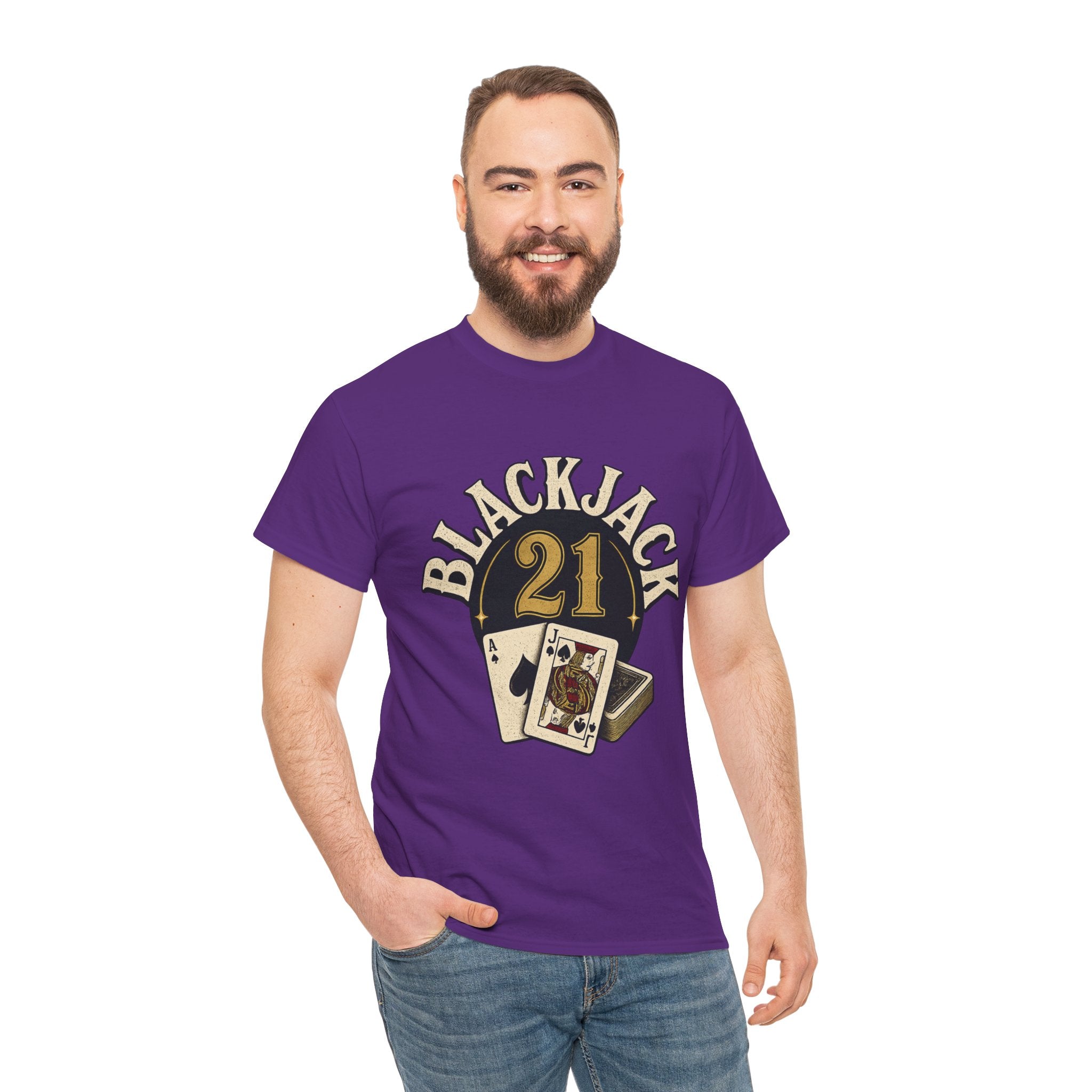 Blackjack 21 Graphic Tee — Casino Playing Cards Shirt