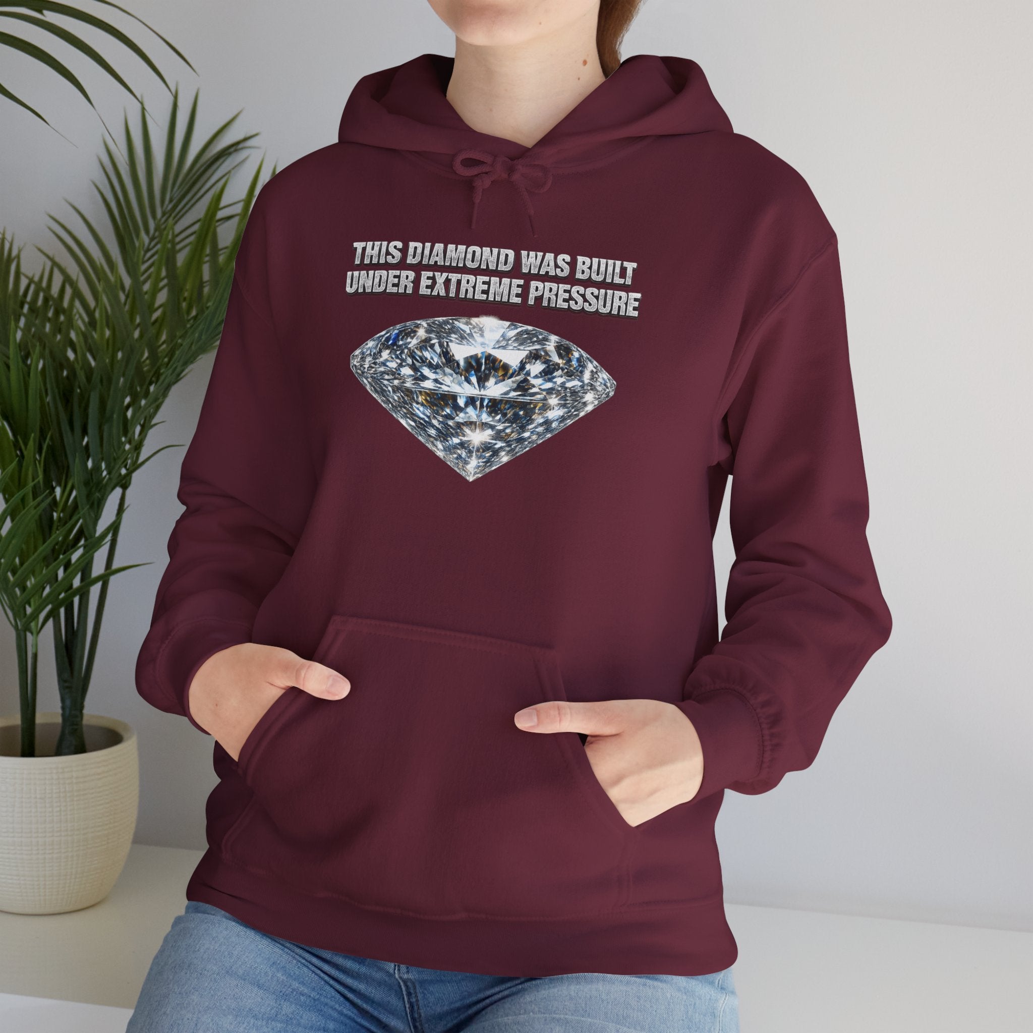 Diamond Graphic Hoodie — "The Pressure Made a Diamond" Cozy Pullover