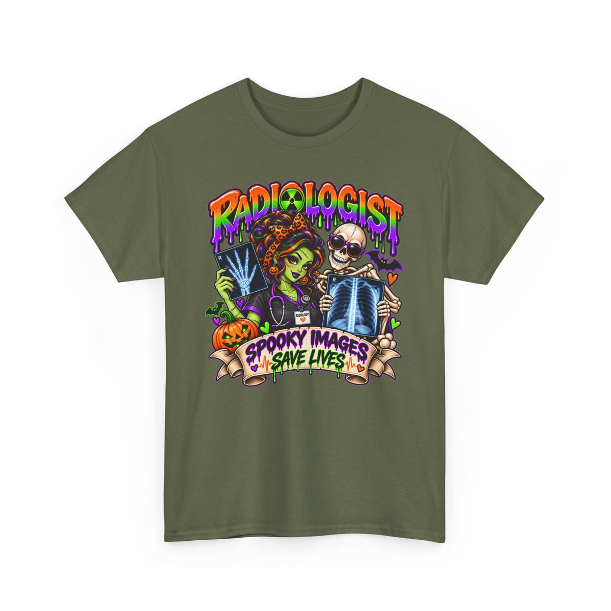 Radiologist Halloween T-Shirt — “Spooky Images Save Lives” Medical Radiology Tee