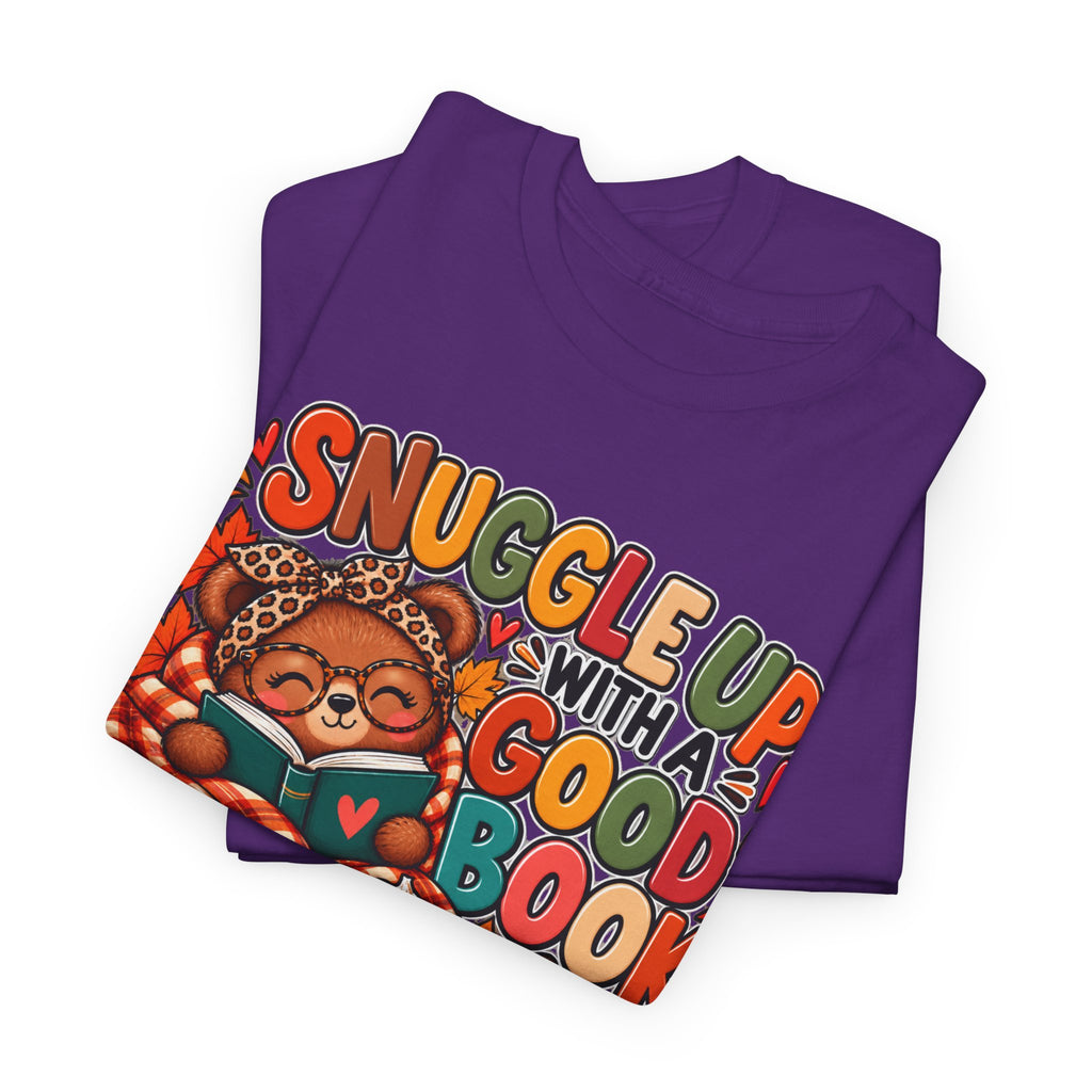 Cozy Fall Reading T‑Shirt - "Snuggle Up With A Good Book" Cute Autumn Booklover Tee