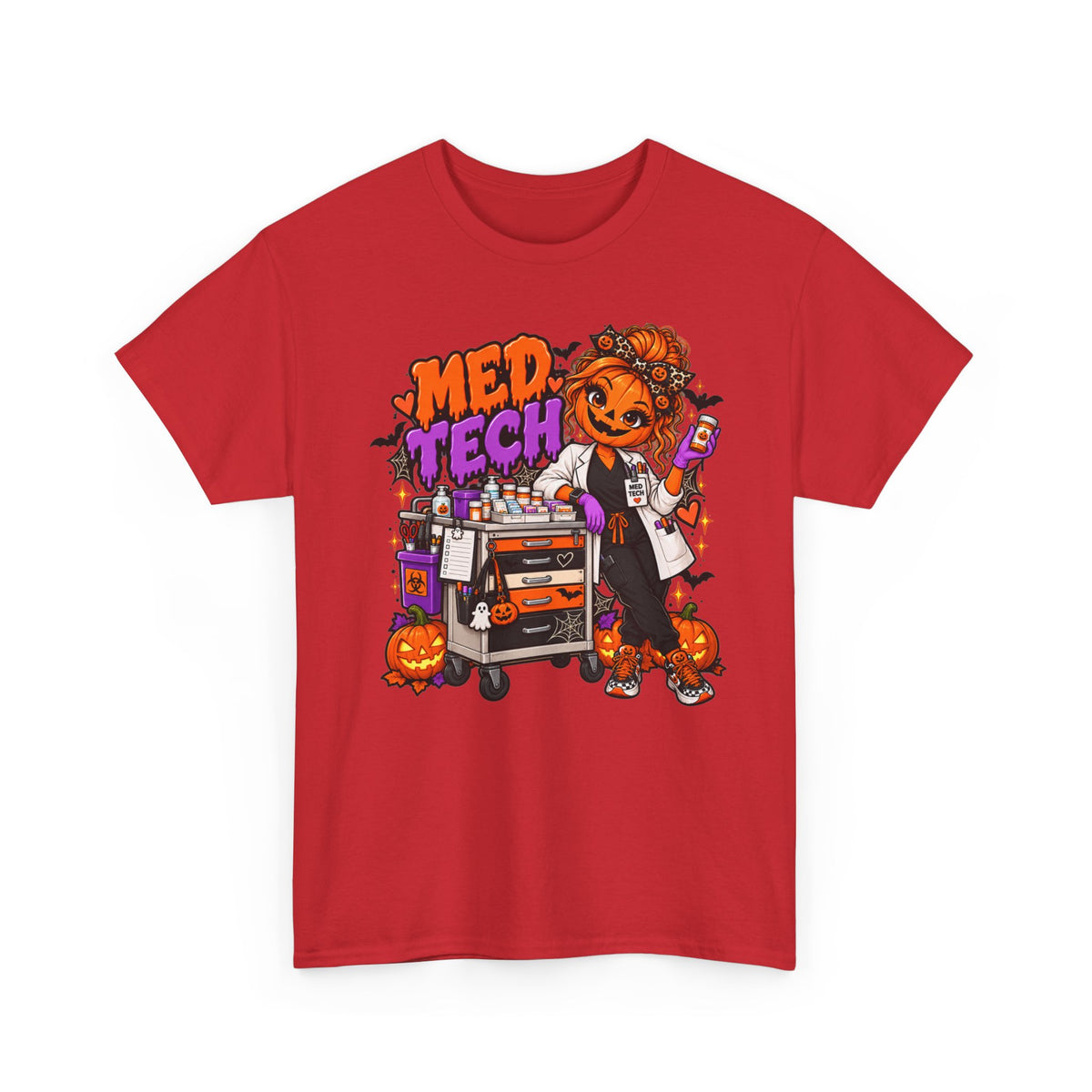 Med Tech Halloween T-Shirt — Cute Medical Technician Pumpkin Nurse Tee