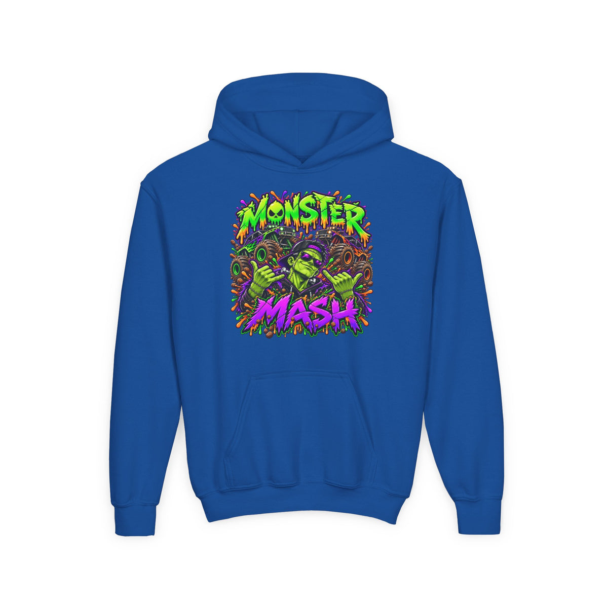 Monster Mash Youth Hoodie – Colorful Halloween Kids Sweatshirt
