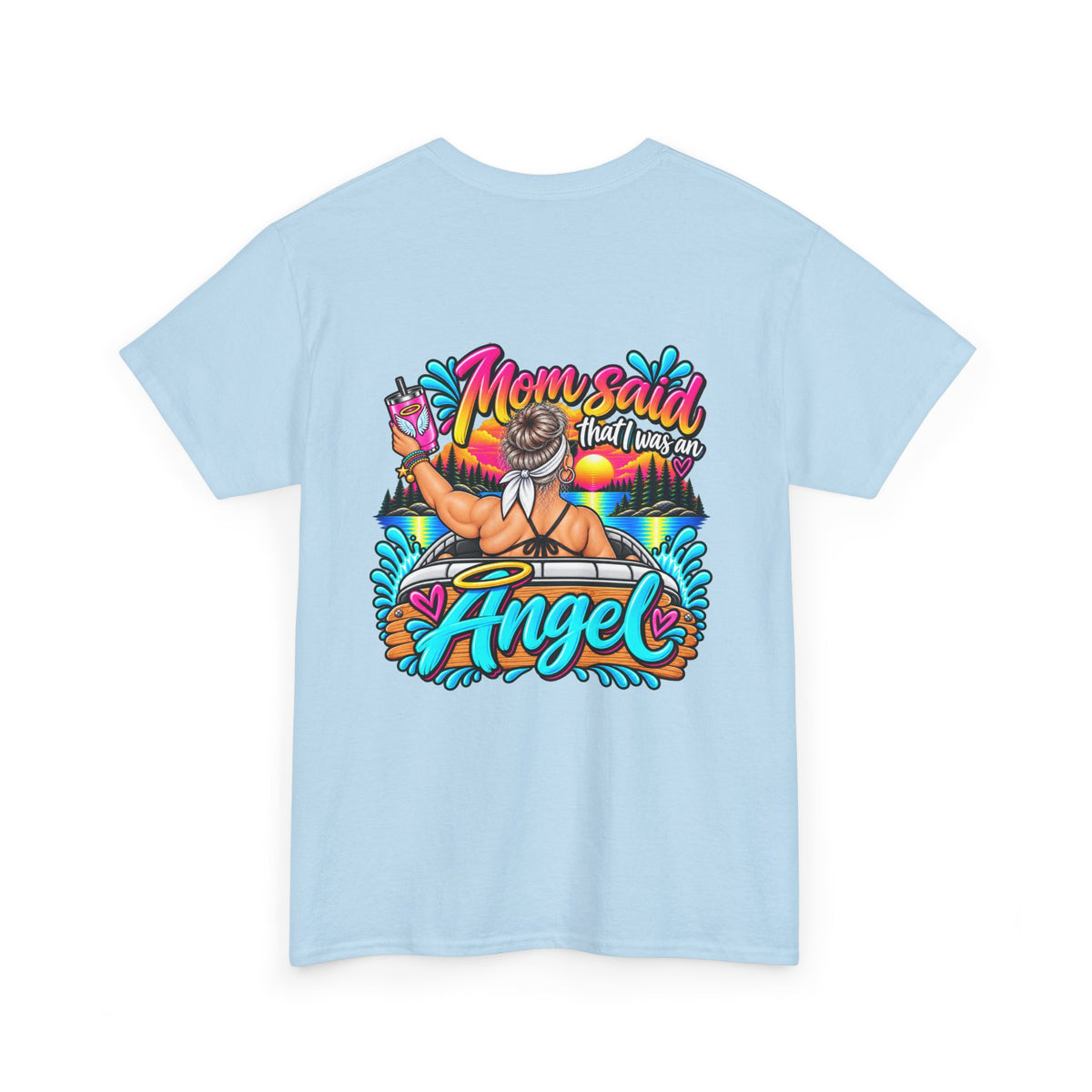 Trouble Brewing Beach Party Tee — Mom Said I’m an Angel Graphic T-Shirt