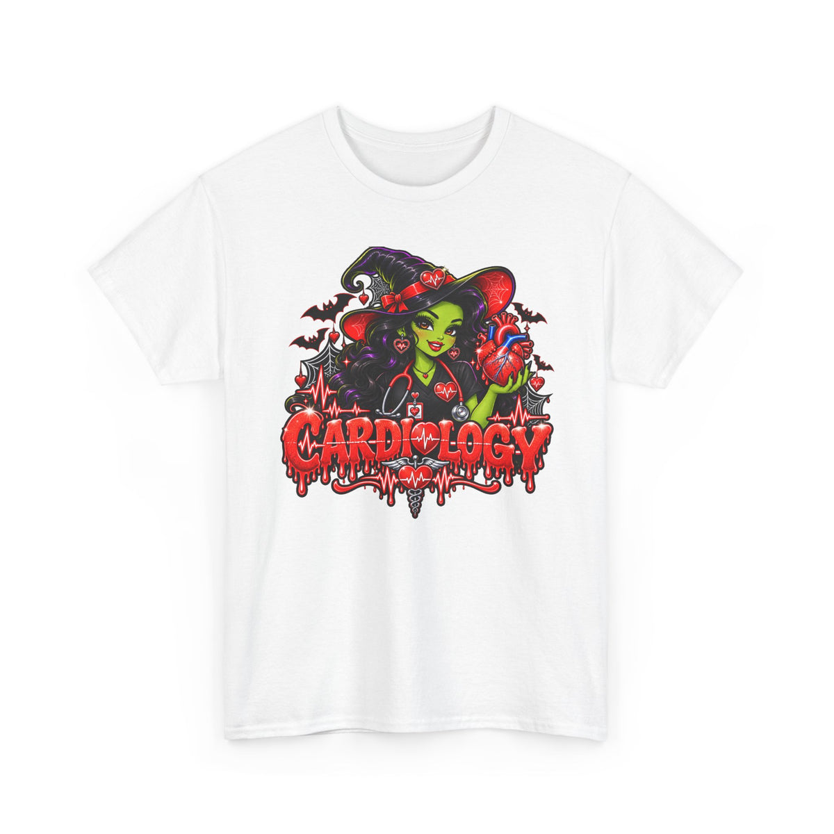 Cardiology Witch T-Shirt — Halloween Medical Humor Tee